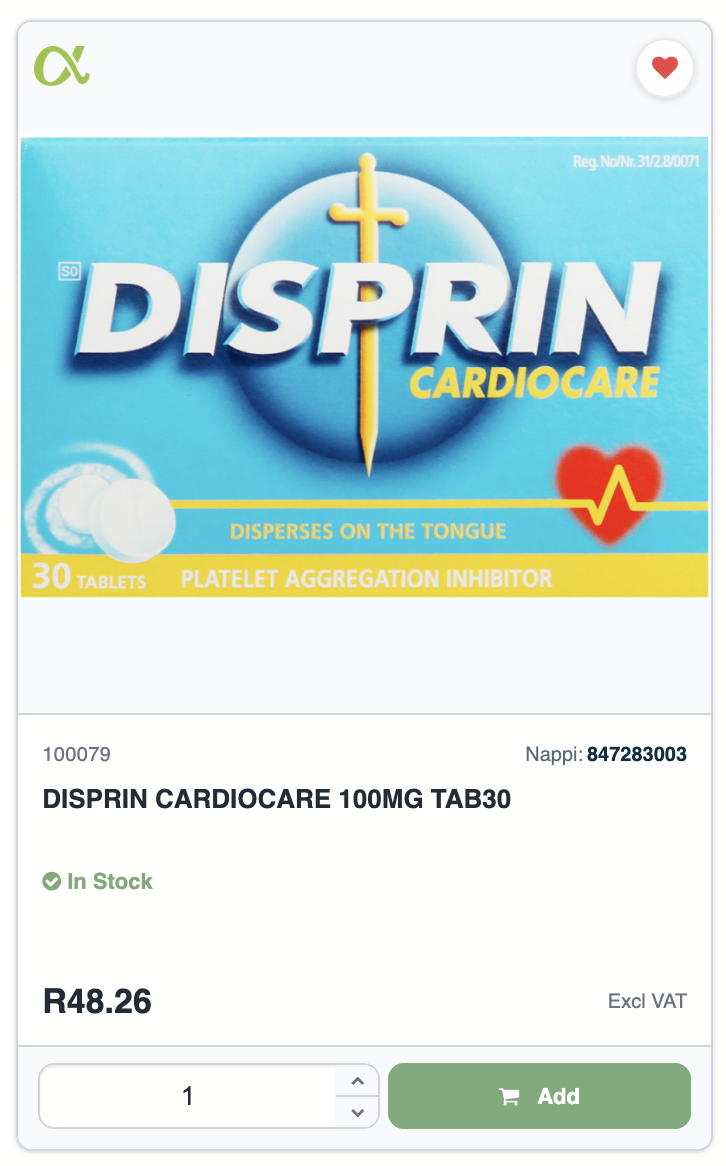 Product card showing the Alpha Pharm Focus Item icon