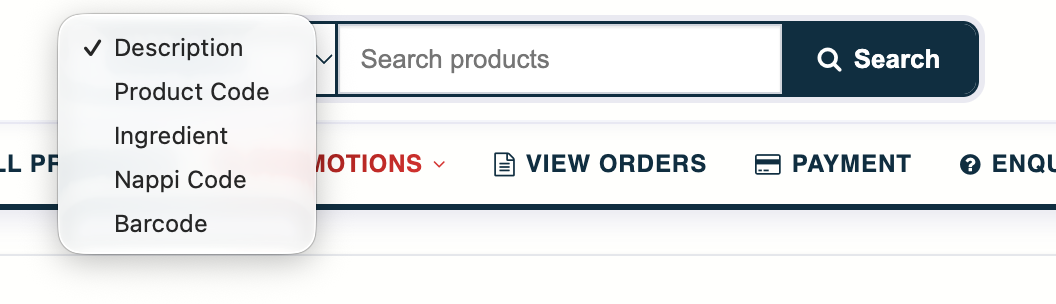 Product search options